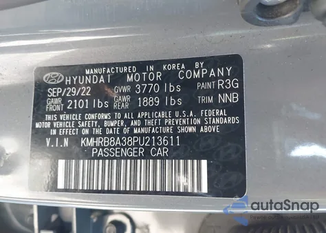 2023 Hyundai Venue Se from USA, damaged, VIN KMHRB8A38PU213611